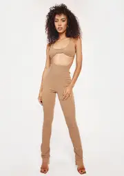 Mocha Go Off Girl Pants Set