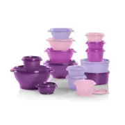 Tupperware Servalier Bowl SET 30 pc Purple Lavender Pink Lilac Cookie Flour