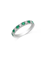 Bloomingdale's Fine Collection Emerald & Diamond Band in 14K White Gold