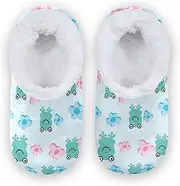 [Caihoyu] Kids Girls Boys Closed Back House Slippers Coral Fleece Anti-Slip Rubber Sole Soft House Slippers Shoes Bedroom Home Office Travel Yoga