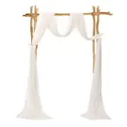 Wedding Arch Drape Fabric, 2 Panels 30INx20FT Chiffon Drapery Curtains, Beige