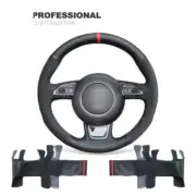 DIY Black Suede Leather Steering Wheel Cover for Audi A3 A4 A5 A6 A7 S6 S7 S8 RS