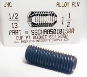 1/2-13x1-1/2 Hex Socket Set Screws Cup Point Alloy Steel (5)