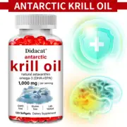 Antarctic Krill Oil + Astaxanthin Capsules1000mg-Supports heart and joint health