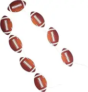 WESIEVYA 8pcs Rugby Flag Sequin Football Baseball Banners Flag Banners Baseball Decoration Soccer Ball Flag Football Sports Decoration Football Room Decor for Boys Light Brown Paper
