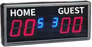 6-Digit LED Adjustable Brightness Electronic Scoreboard with Remote Control for Basketball Snooker Tennis Soccer