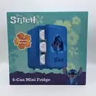 Disney Stitch Portable Compact 6 Can Thermoelectric Cooling Mini Fridge