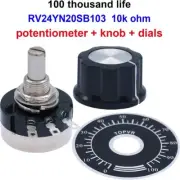 Potentiometer With Knob Rotary Taper Single Turn Carbon With Diameter +A03 Knob+