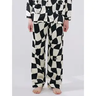 NotJustPajama男士真絲套裝新款棋盤格居家服/品牌純真絲睡衣套裝/高級桑蠶絲睡衣套裝/情侶睡衣