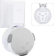 Outlet Holder for Amazon Echo Dot 5th Gen/Echo Dot 4th Generation Wall Mount Bracket with Cable Storage Save Space Compatible with Echo dot 5th gen/Echo dot 4th gen Speaker Support (White)