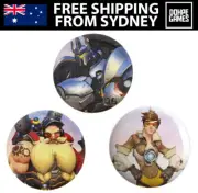 Overwatch Buttons Set Tracer Reinhardt Torbjorn Gaming Badges Pins