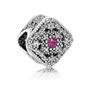 Pandora Fairytale Treasure Charm, Cerise Crystal & Clear CZ 792013NCC