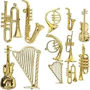 Musical Instruments Miniatures 13pc Set of Plastic Hanging Instruments Fine Craftsmanship for Home Decor