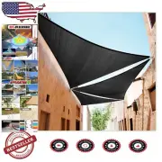 Breathable Black Triangle Sun Shade Sail 11' x 11' x 15.6' - Durable & Stylish