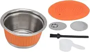 Reusable K Cups and Coffee Pods, Stainless Steel Reusable Refillable Coffee Capsule Cup Filter Set for Dolce Gusto Machine ﻿ (Yellow)