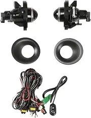 Front Bumper Lamps Assembly Compatible With Dodge Challenger 2015-2020 Fog Light Lamps+Wiring+Switch Kit Clear Lens