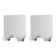 2Pcs 46x48mm Stainless Steel Hat Hooks, Towel Hooks Robe Hooks(Silver)