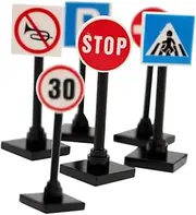 JUMPLAWN 1 Set Miniature Dollhouse Traffic Sign Educational Model Road Signs for Imaginative Play and Learning