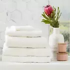 Renee Taylor Stella 650 GSM Super Soft Bamboo Cotton Bath Towel 5 Piece White