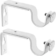 2 Pair Curtain Rod Bracket Brackets Pole Rod Holder Curtains Rod Holders Curtain Rod White Window Curtain Rod from Single Attachment Curtain Rods Drapes White Curtain Rod Support