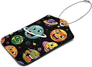 [KQNZT] Luggage Tags for Suitcases, 2 Pcs Leather Luggage Tags for Suitcases, Leather Luggage Tag, Cute Luggage Tag, Unique Luggage Tags, Space Planet Cartoon Universe