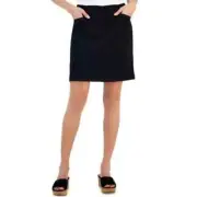 KAREN SCOTT Women's Size 8 Classic Knit-Waistband Black Casual Skort NWT