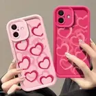 Case For iPhone 16 Pro Max 15 14 13 12 11 XS XR 8 7 Heart Pattern TPU Soft Cover