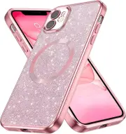 iPhone 11 Slim Fit Shockproof Full Body Protective Magnetic Case - Pink Glitter