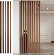 Wall Partition Room Divider Floor to Ceiling Wooden Slats, Decorative Screen Partition Post, Privacy Screens Adjustable Height, for Living Room, Office, Entrance(5pcs,215cm/84.6in/7.05ft)