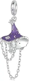 [Teleye] Luminous Witch Hat Pendant Charm 925 Sterling Silver Charm Fits For Pandora Bracelet Necklace,SCC2894, Cubic Zirconia, Created Cubic Zirconia