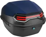 Motorcycle Back top Box case Personality Design Top Case for Motorcycle Large Capacity Sea Turtles Scooter Trunk Case Tail Box for Helmet Motorbike Storage(Dark Blue)