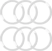 6 Pcs Universal Metal Rings Sticker Compatible for Magsafe Magnetic Wireless Charger iPhone 15 14 13 12 Pro Mini Max Galaxy, Ultra-Thin Car Charger Conversion Accessories (NO Magnet), Silver