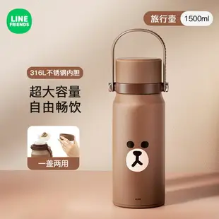 台灣現貨⭐LINE FRIENDS 水壺 保溫杯 吸管杯 BROWN 熊大