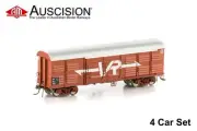Auscision (VLV-17) VLX Louvred Van, VR Wagon Red with Large VR Logo, 4 car pack