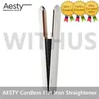 AESTY Dual Heater™ Cordless & Corded Flat Hair Iron Straightener White Titanium