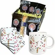 3dRose cgb_112895_1 Playing Photography-Deck Photo Poker Bridge and Other Card Game Players-Coffee Gift Basket, Multicolor