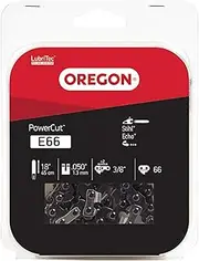 Oregon E66 PowerCut Chainsaw Chain for 18-Inch Bar - 66 Drive Links - Low-Kickback Chain fits Stihl, Echo Poulan, McCulloch and More