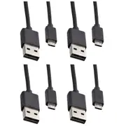 4x Sansai 0.7m USB Male to Micro USB Cable for Smartphone/Charge/Sync/Hard Drive