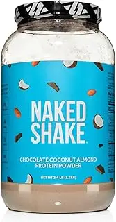 Naked Shake - Chocolate Coconut Almond Protein Powder - Flavored Plant Based Protein from US & Canadian Farms with MCT Oil, Gluten-Free, Soy-Free, No GMOs or Artificial Sweeteners - 30 Servings