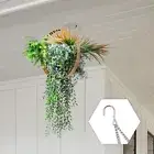 1 Pack Artificial Faux Hanging Plants with Gold Frame Fake Greenery Flowers w...