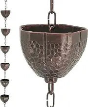 DFTDFYXYRain Catcher Chain Aluminum Rain Water Catcher 8.5FT Rain Chain Water Feature Or Downpipe Outdoor Garden Decor with Hooks And Fixings for Gutters,Patio,Drainage,Outdoor Decoration,3.6m(11.8ft)