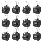 12Pcs Clicker Counter, 4 Digit Mechanical Handheld Tally Click Counter Black