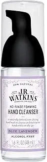 J.R. Watkins No-Rinse Foaming Hand Cleanser – Hand Soap in Pump Dispenser – Bathroom & Kitchen Foam Cleaner – All Natural, Alcohol Free, Blue Lavender, 1.6 fl. Oz., Single