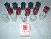 300 Suited Clay Composite POKER CHIPS (100 ea. Red/Blue/White) w/ BCG Card Deck