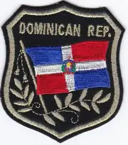 DOMINICAN REP. Flag in shield Embroidered Patches 3.25"x2.75" iron-on