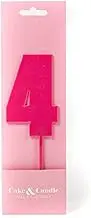 Cake & Candle Mega Number 4 Cake Topper, Pink