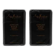 Shea Moisture African Black Soap Bar Acne Prone and Troubled Skin by Shea Moisture for Unisex - 8 oz Pack of 2