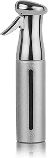 Salon Style Flairosol Hair Spray Bottle (10oz) Patent - 360 Ultra Fine Water - Continuous Aerosol Free Trigger Mist Sprayer Bottle by (Silver)