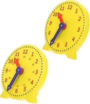 Kisangel 2Pcs Learning Clock Model for Students Demonstration Tool with Design for Classroom Teaching and Recognition