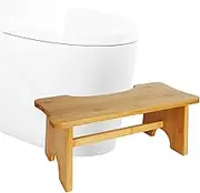Bamboo Toilet Stool for Adults, 7 Inch Height Squatting Poop Stool for Bathroom with Non-Slip Mat, Toilet Foot Potty Step Squat Stool for Adults Children, Fit All Toilets (Natural Color)
